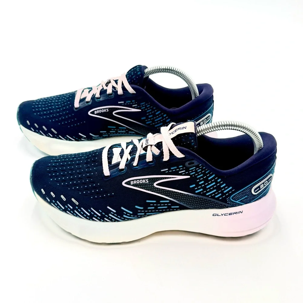 Brooks Women's Running Shoes - Navy with Light Pink